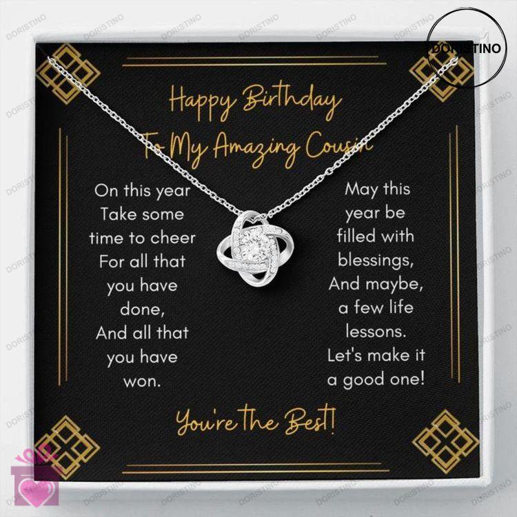 Cousin Necklace Gift To My Cousin  Gift Necklace Message Card  To My Cousin Happy Birthday Cheer Doristino Trending Necklace